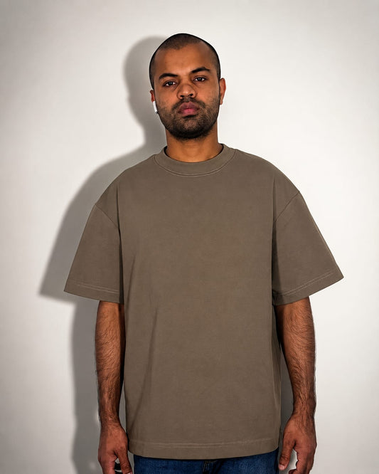 Oversized Cotton Crew Neck T-Shirt