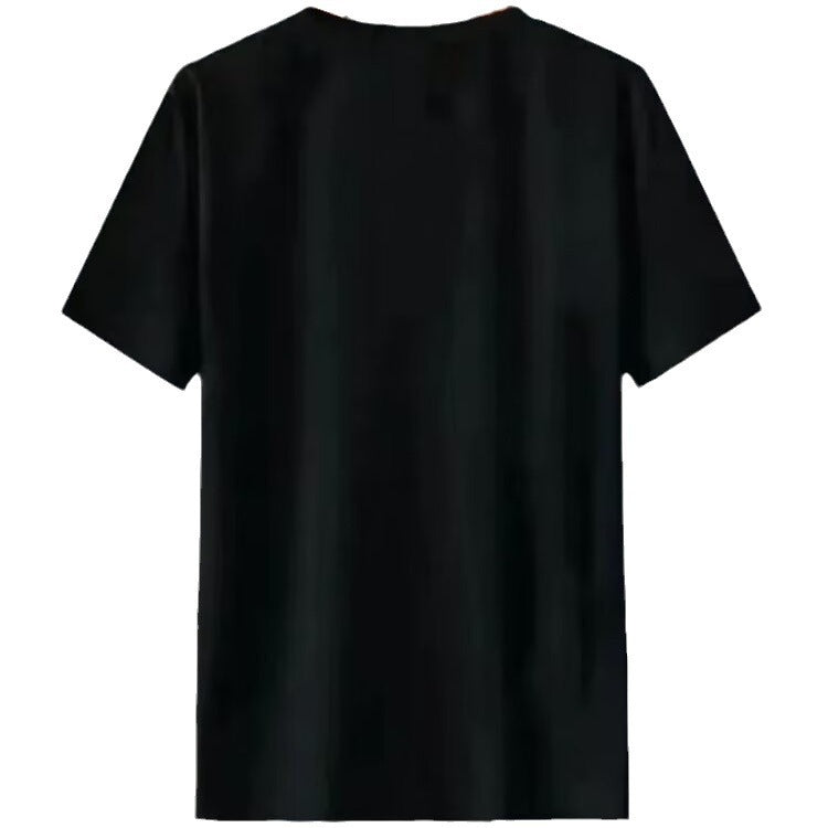 Men's Premium Geometric Color Block T-Shirt_Ice Silk Breathable Loose Fit Casual Streetwear Tee