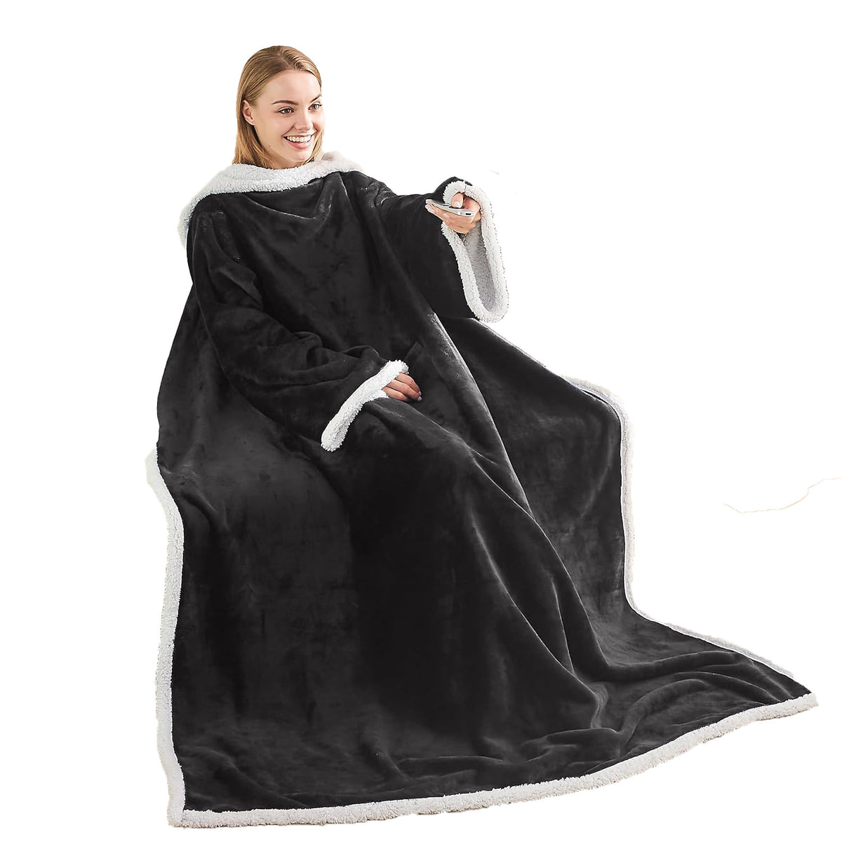 Ultimate Comfort Sherpa Hooded Blanket – Your Cozy Companion for Home Relaxation