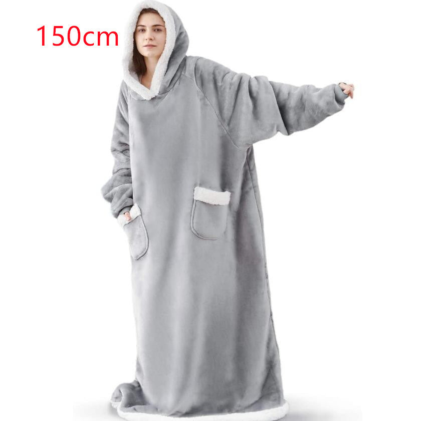 Oversized Hoodie Blanket - Wearable Sherpa Fleece Blanket Hoodie