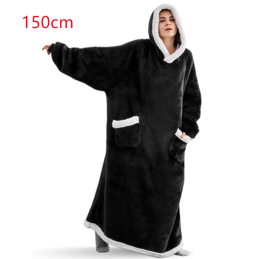 Oversized Hoodie Blanket - Wearable Sherpa Fleece Blanket Hoodie
