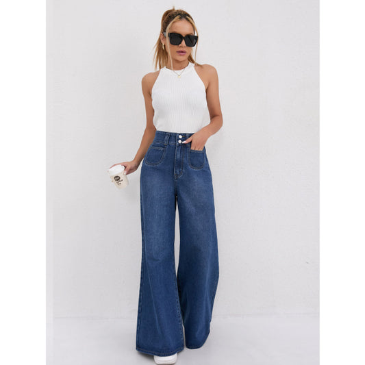 Women's High Waist Wide Leg Denim Jeans