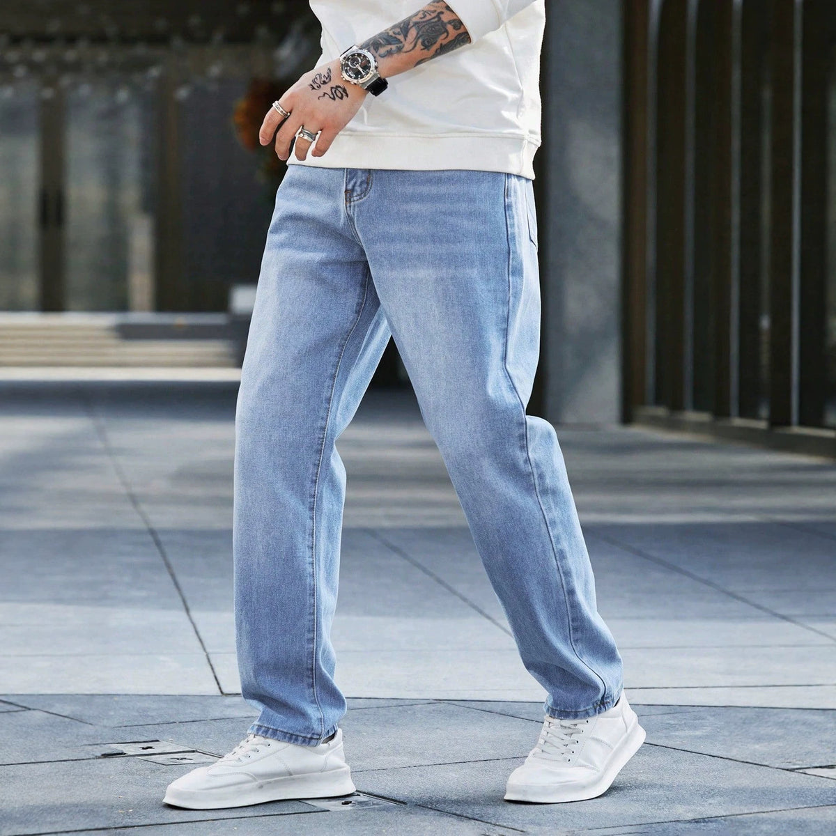 Elevate Your Style with Men's Vintage Washed Denim Pants