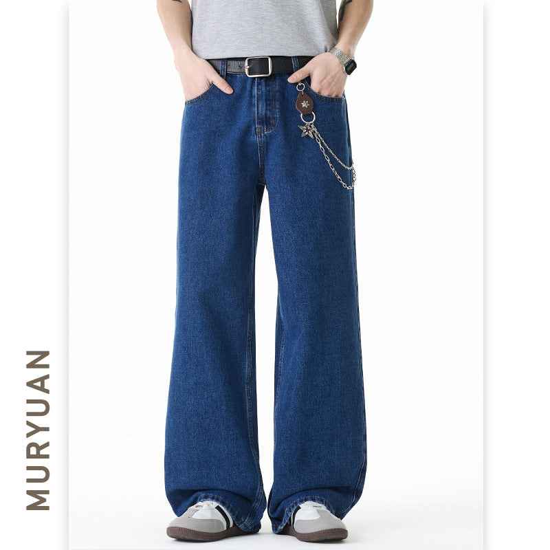 Men's Dark Blue Denim Jeans - Perfect Blend of Comfort and Style