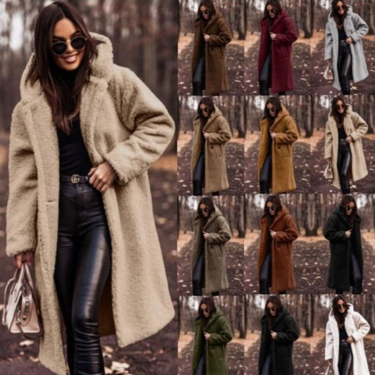Premium Women's Long Hooded Coat - Elegant Winter Outerwear