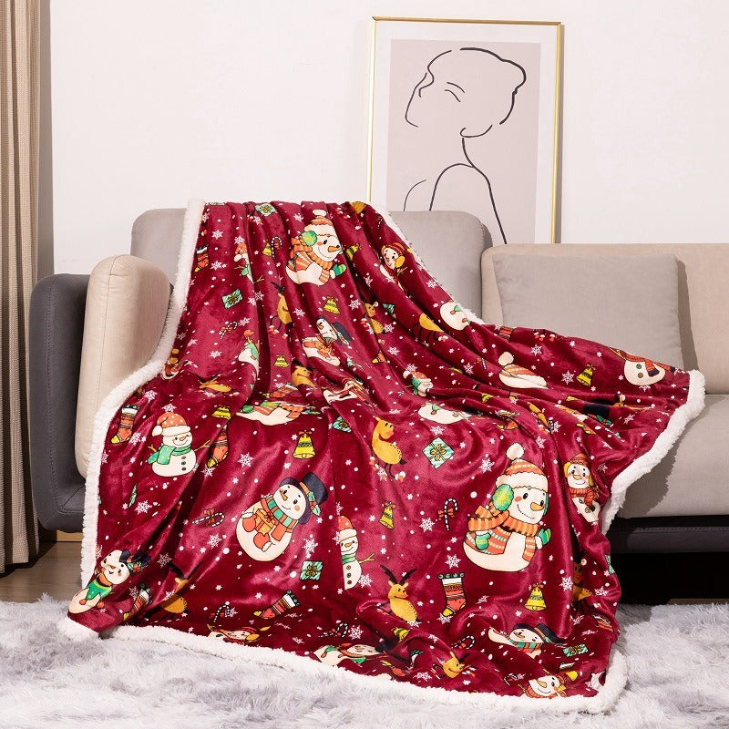 Cozy Up with Our Flannel Christmas Blanket – Double Layered Snowflake Design for the Perfect Holiday Comfort