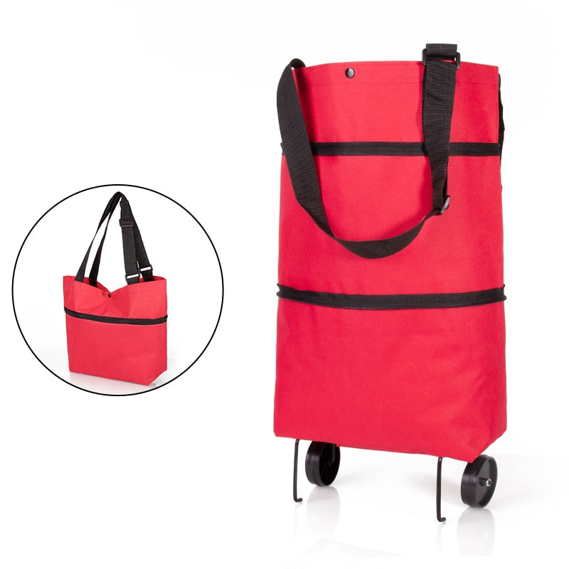 Folding Shopping Cart with Wheels - Your Convenient Grocery Companion
