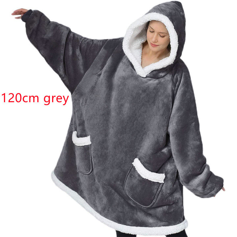 Oversized Hoodie Blanket - Wearable Sherpa Fleece Blanket Hoodie
