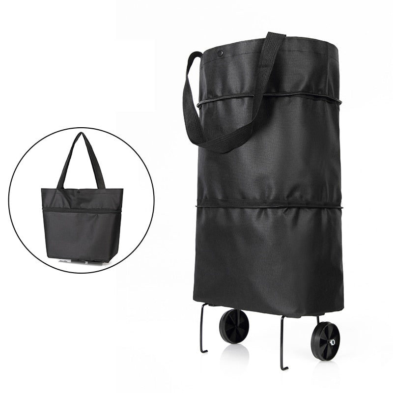 Folding Shopping Cart with Wheels - Your Convenient Grocery Companion