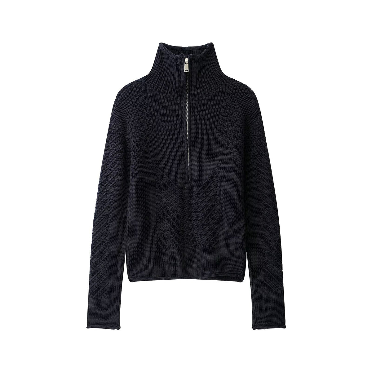 Stylish Half Zip Knitted Sweater for Women – Cozy Elegance Redefined