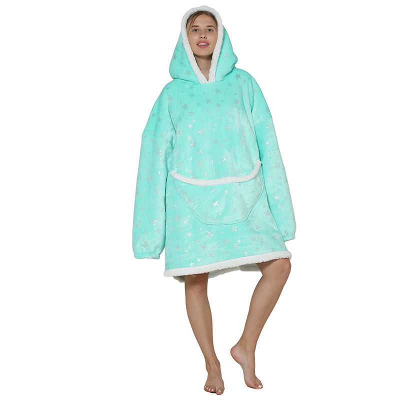 Ultimate Comfort: Hooded Lazy Fleece Pullover Blanket for Cozy Relaxation