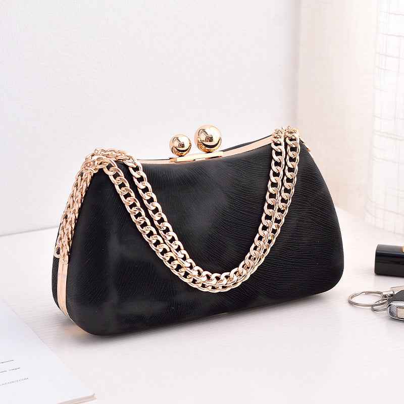 Black PU dinner minimalist handbag