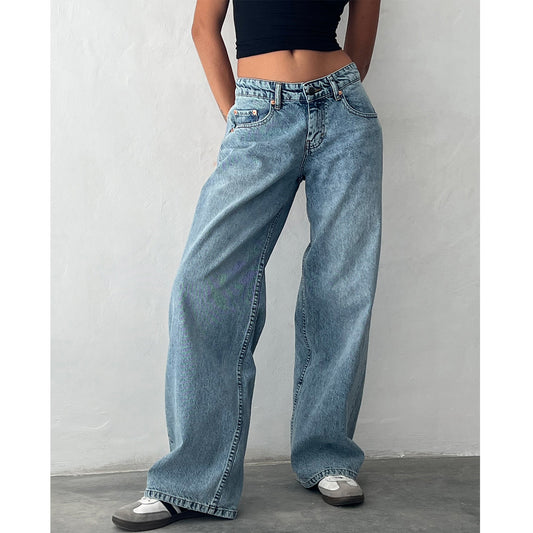Women High Waist Wide Leg Denim Jeans