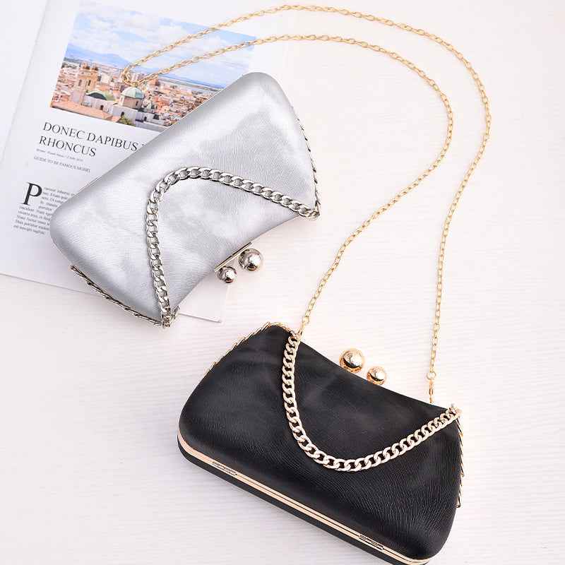 Black PU dinner minimalist handbag