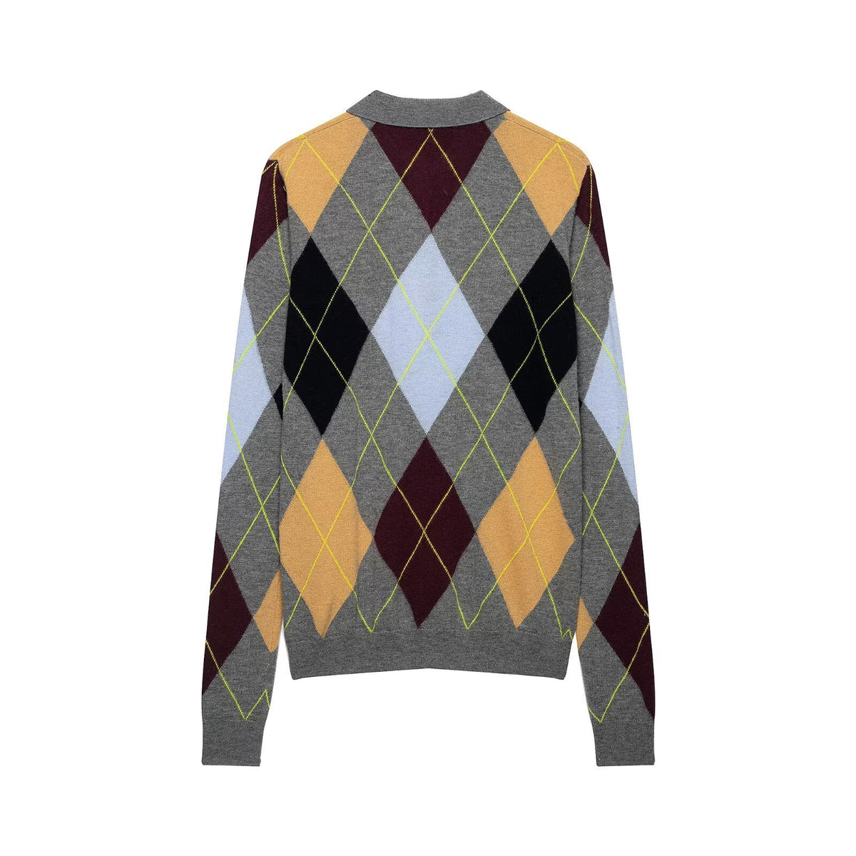 Elevate Your Style with Our Diamond Patterned Knitted Sweater for Women