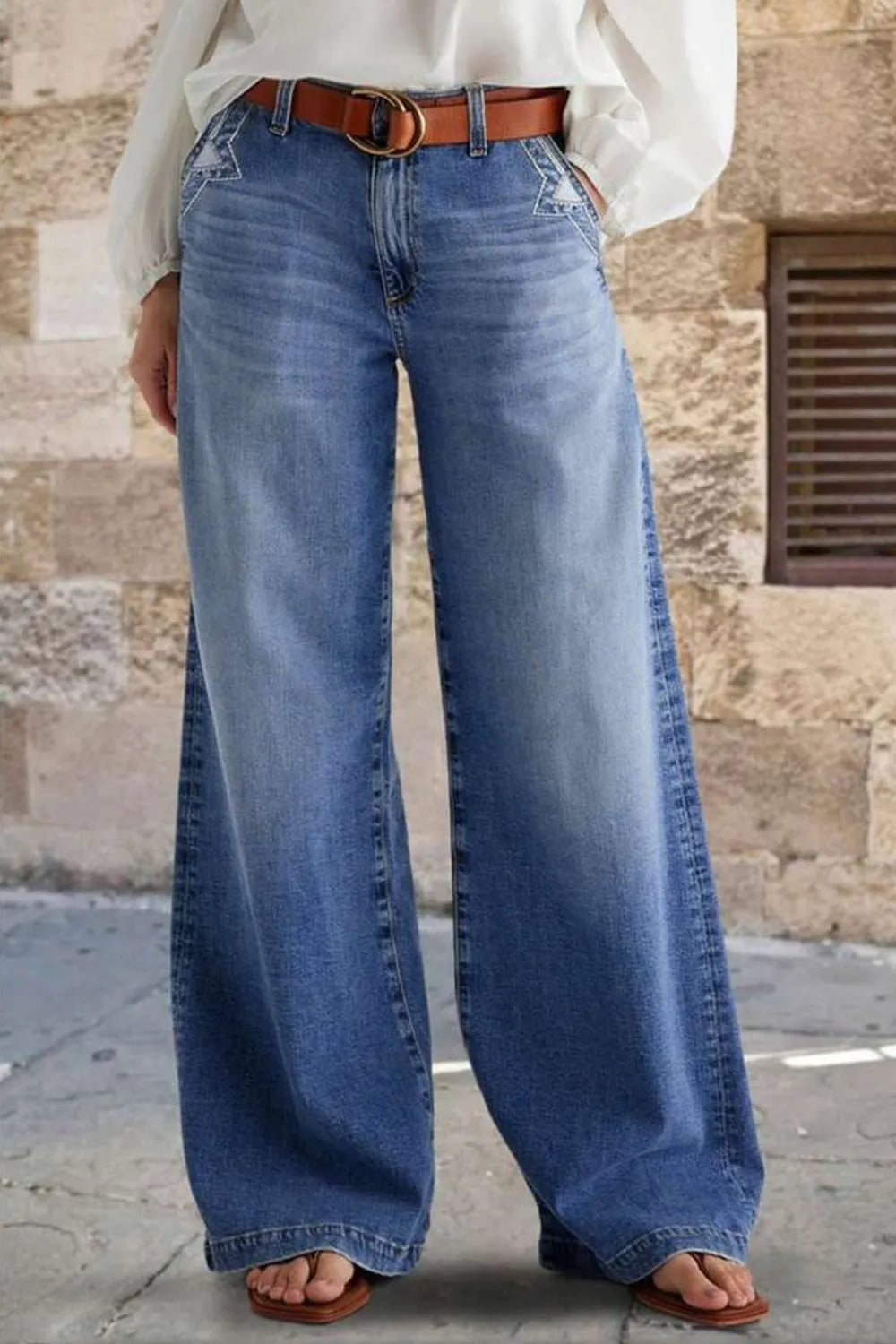 Elevate Your Style with Our Embroidered Straight Leg Jeans