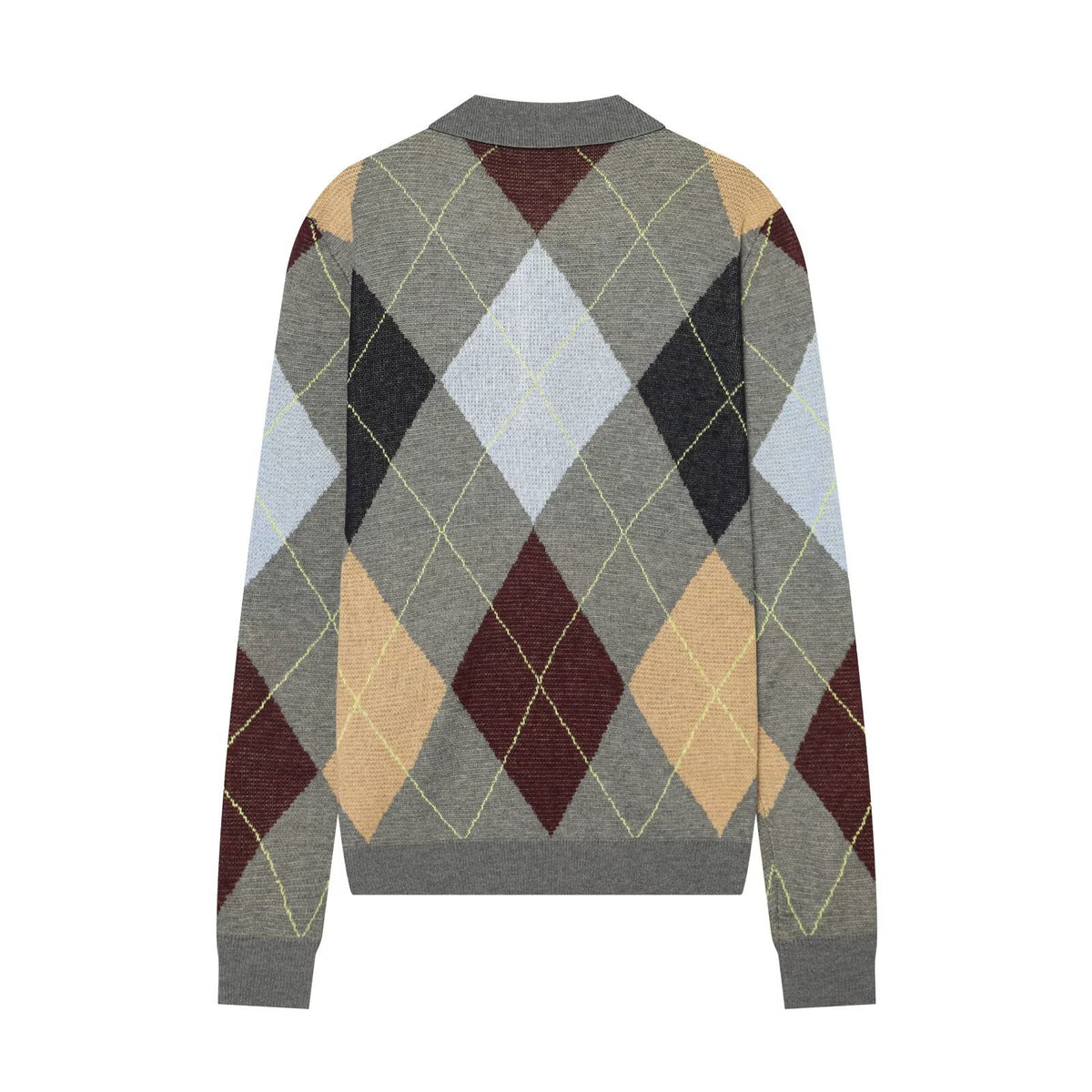 Versatile and minimalist diamond patterned knitted sweater for women