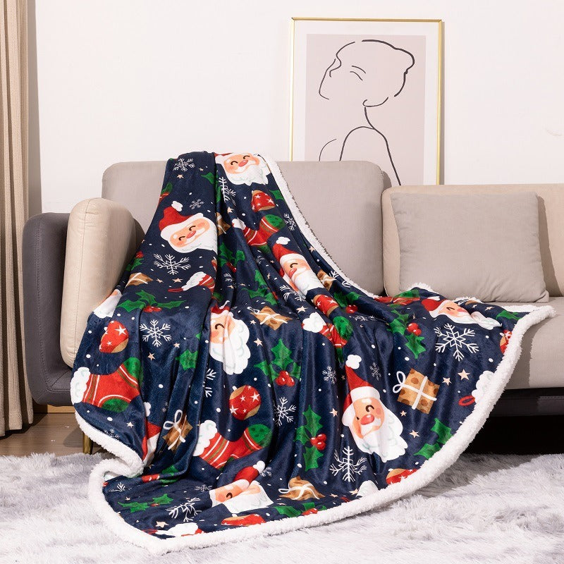 Cozy Up with Our Flannel Christmas Blanket – Double Layered Snowflake Design for the Perfect Holiday Comfort