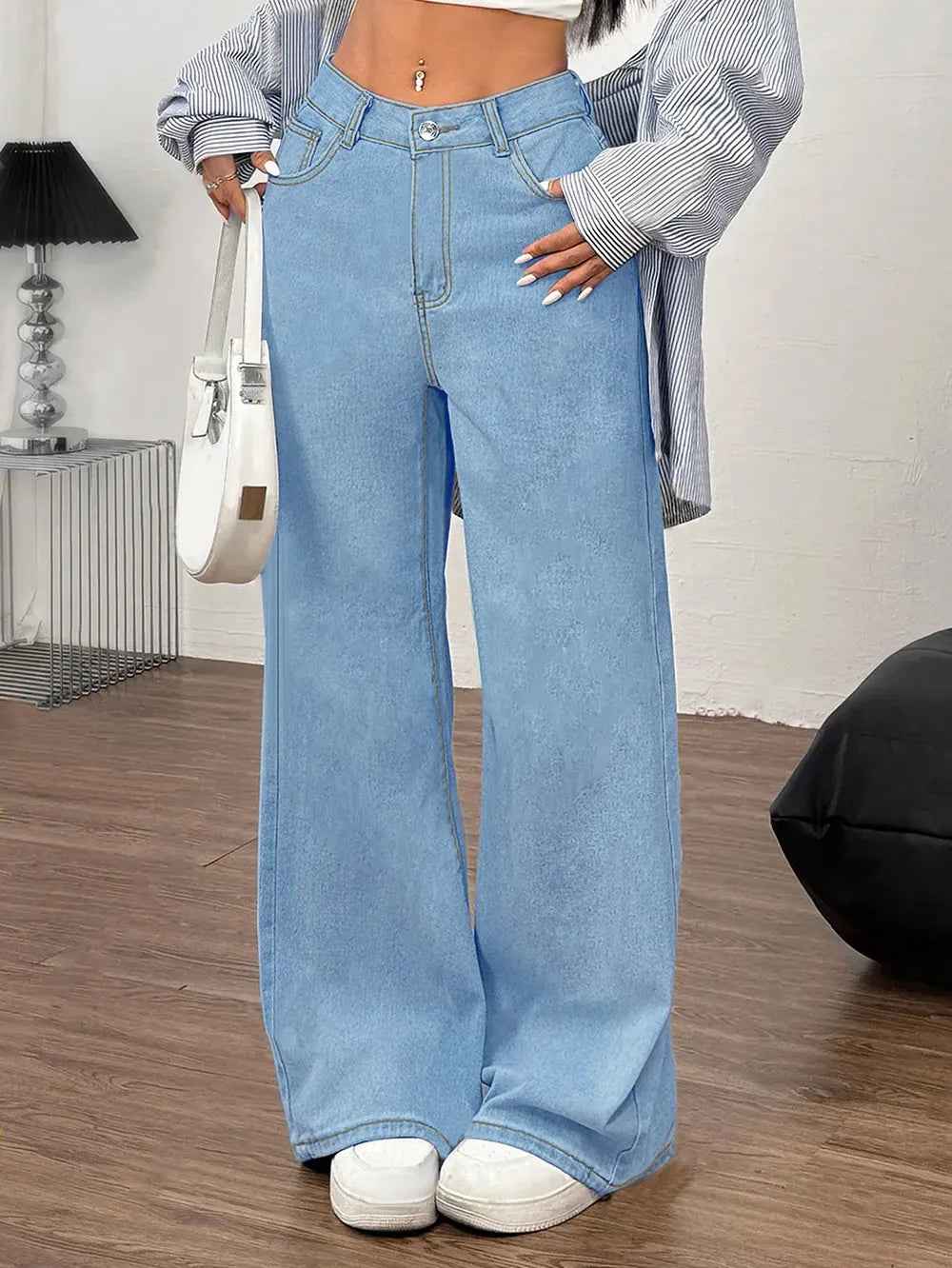 Elevate Your Style with Embroidered Wide Leg Jeans