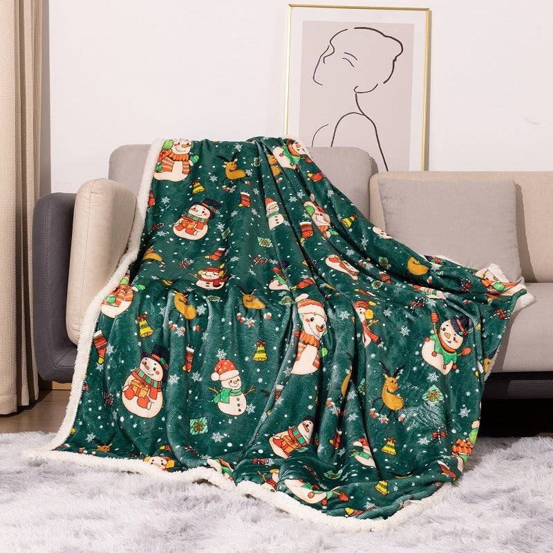 Cozy Up with Our Flannel Christmas Blanket – Double Layered Snowflake Design for the Perfect Holiday Comfort