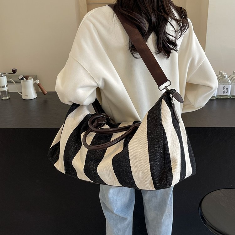 Versatile Stripe Shoulder Handbag: Elevate Your Style with Functionality
