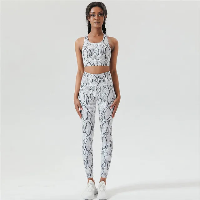 Elevate Your Fitness Routine with Our Women's Snake Skin Gym Set
