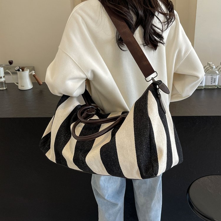 Versatile Stripe Shoulder Handbag: Elevate Your Style with Functionality