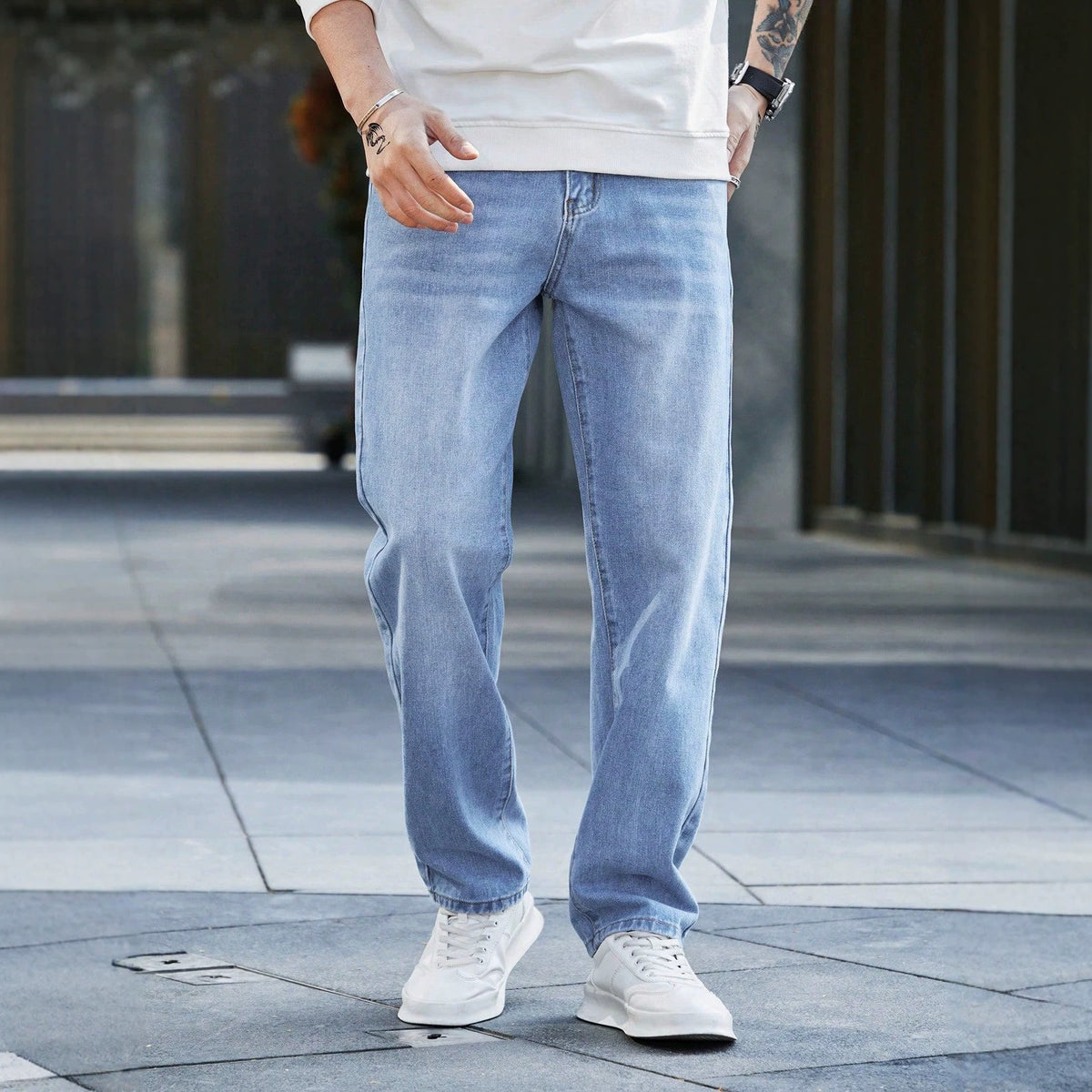 Elevate Your Style with Men's Vintage Washed Denim Pants