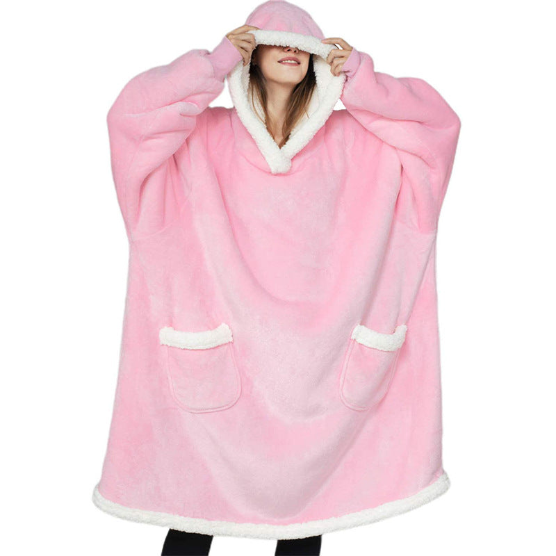 Oversized Hoodie Blanket - Wearable Sherpa Fleece Blanket Hoodie