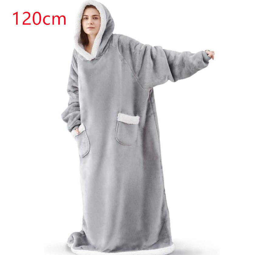 Oversized Hoodie Blanket - Wearable Sherpa Fleece Blanket Hoodie