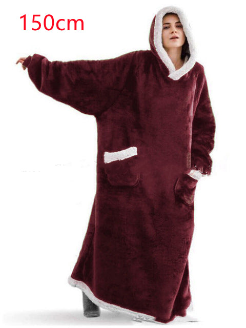 Oversized Hoodie Blanket - Wearable Sherpa Fleece Blanket Hoodie
