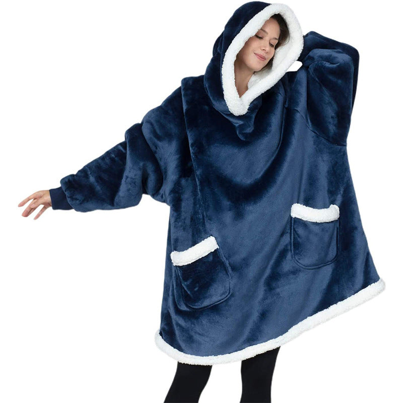 Oversized Hoodie Blanket - Wearable Sherpa Fleece Blanket Hoodie